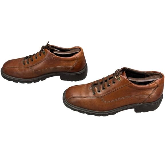 Cole Haan City Vintage Y2K Brown Leather Chunky Sole Casual Oxford Men 8.5
